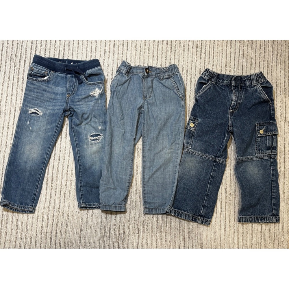 Toddler Boys Jeans Bundle 4T Gap Gymboree OshKosh Denim Pants Lot of 3
